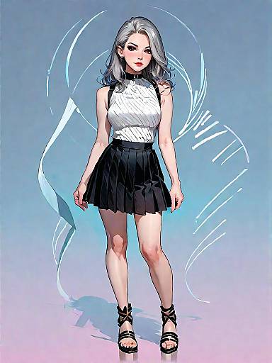 Stylish Woman in Contemporary Chic Outfit