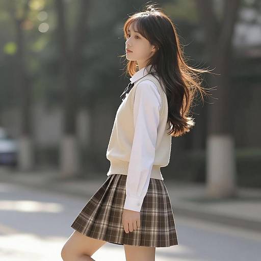 Young Woman in Outdoor Profile Portrait