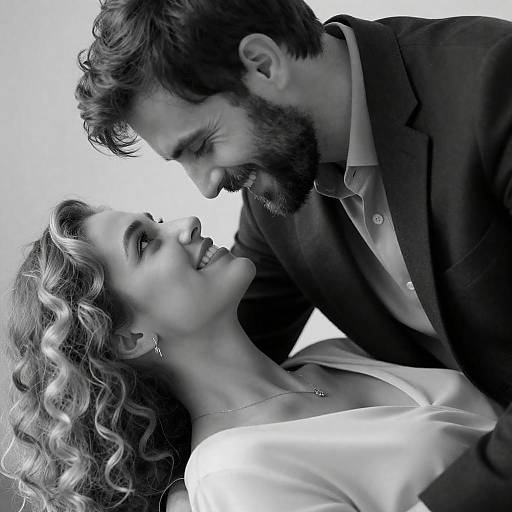 Intimate Black-and-White Couple Portrait