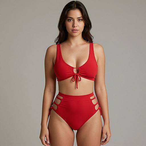 Contemporary Red Bikini Swimwear