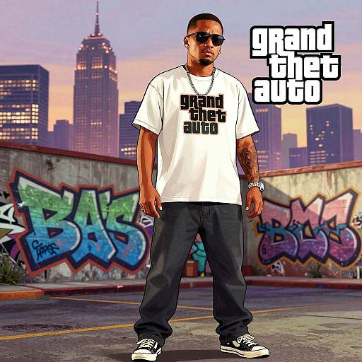 Streetwise Graffiti Artist in Urban Setting