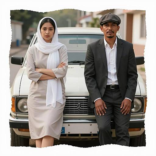 Vintage Couple by Classic Car