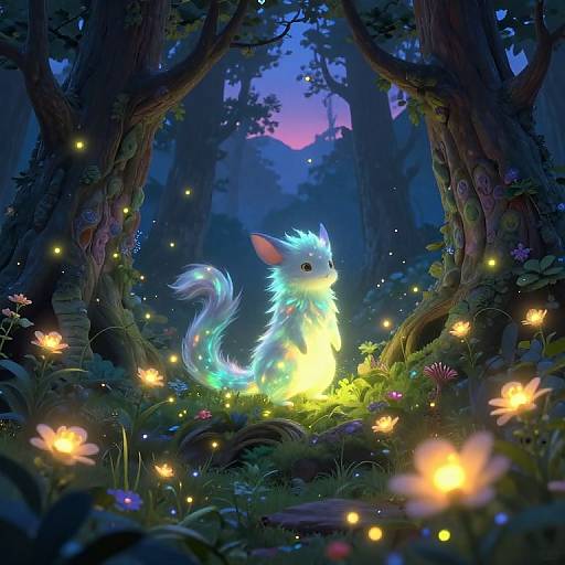 Mystical Forest Creature in Twilight