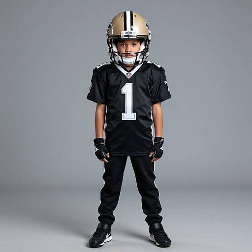 NFL Saints Kid in Full Uniform