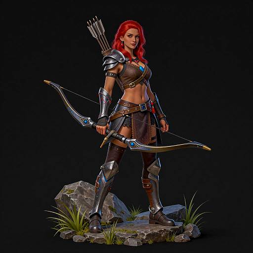 Female Archer with Futuristic Bow
