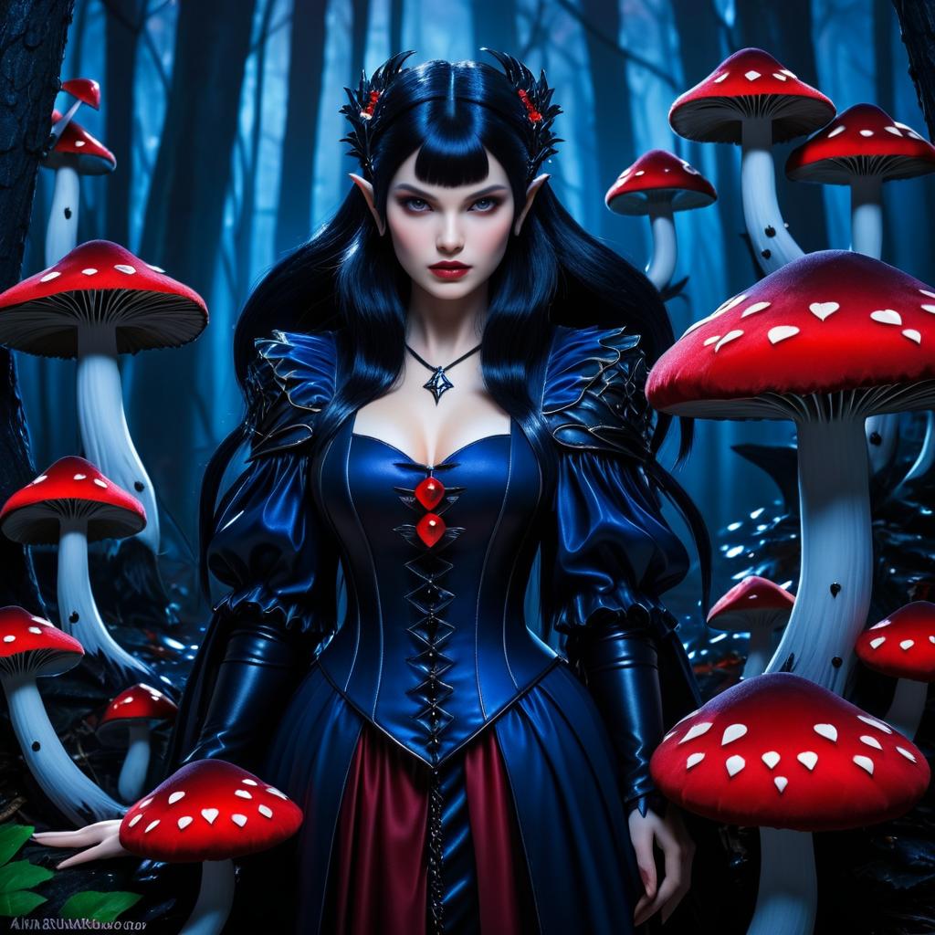 Vampire in Enchanted Mushroom Forest