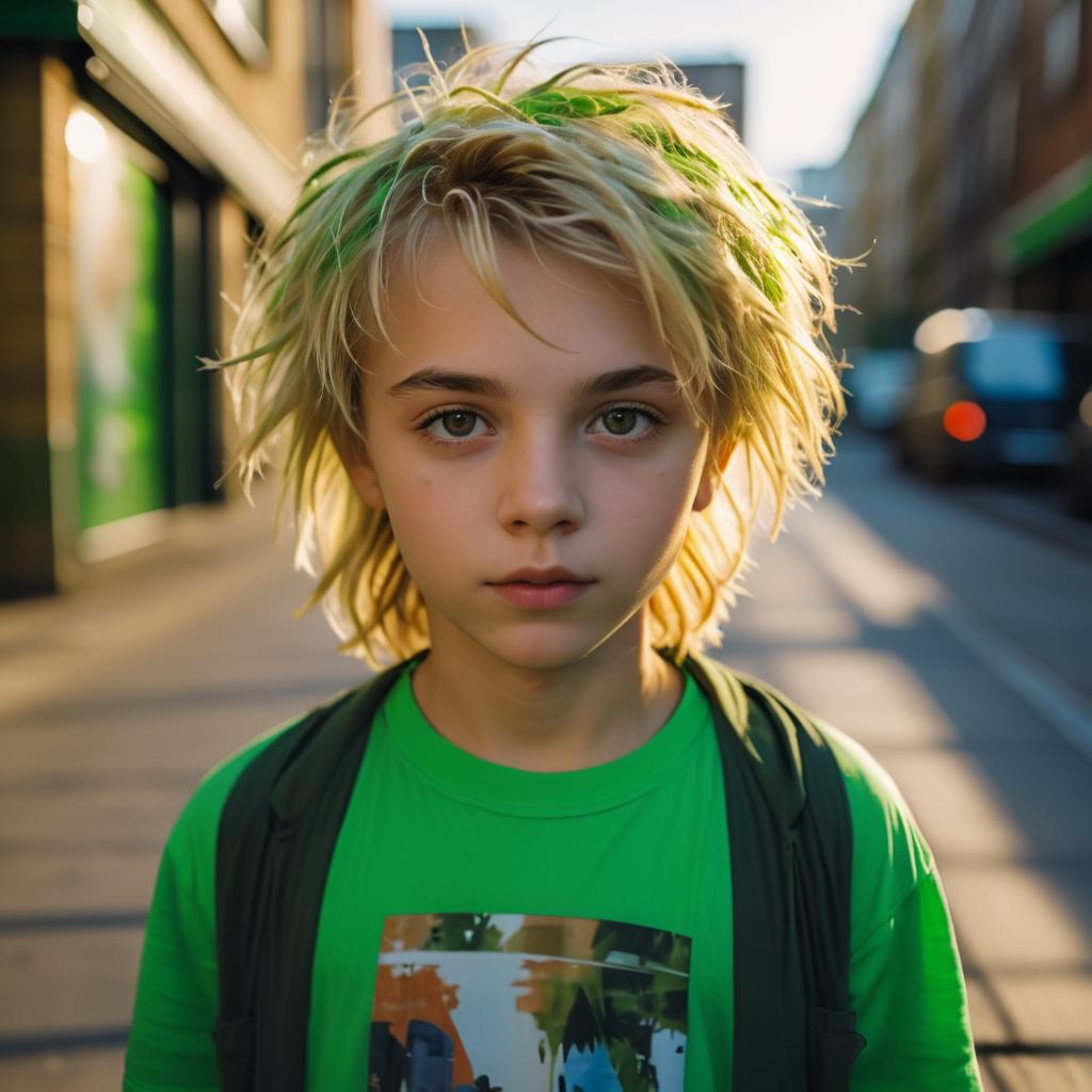 Candid Urban Portrait of a Boy