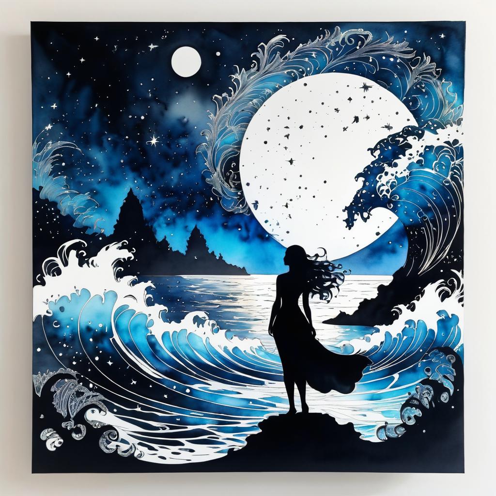 Celestial Silhouette Art of Oceanic Odyssey