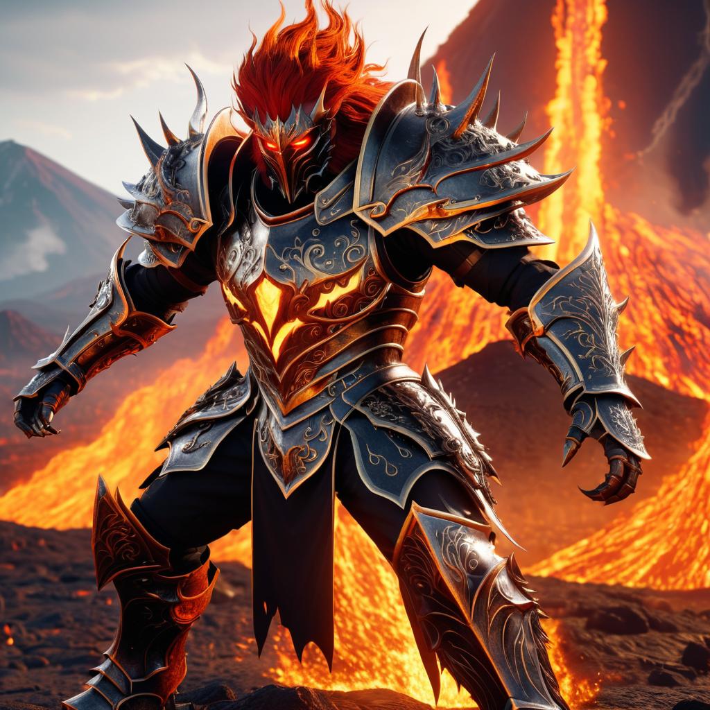 Epic Fiery Demon Knight Artwork