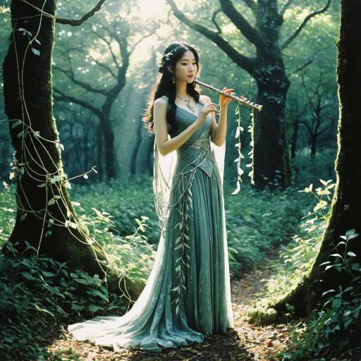 Woodland Nymph Playing Silver Flute