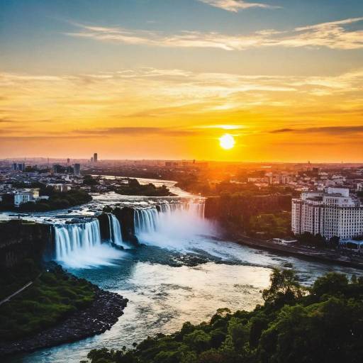 Serene Cityscape with Water and Sky