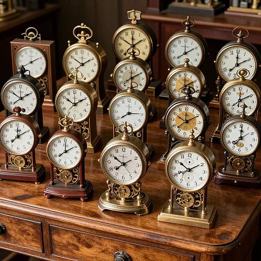 Vintage Steampunk Clocks on Table