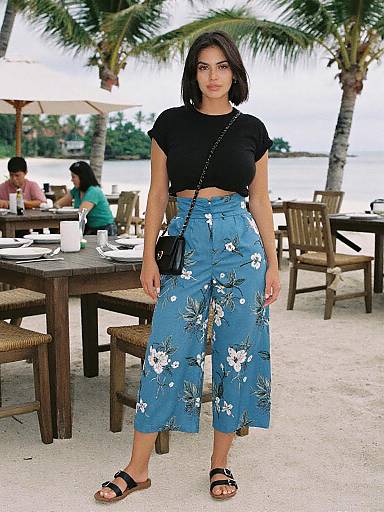 Casual Chic Woman at Tropical Beachfront