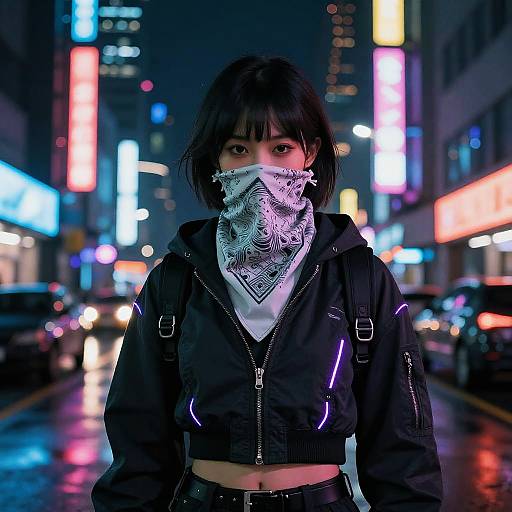 Cyberpunk Bandana Neon Night