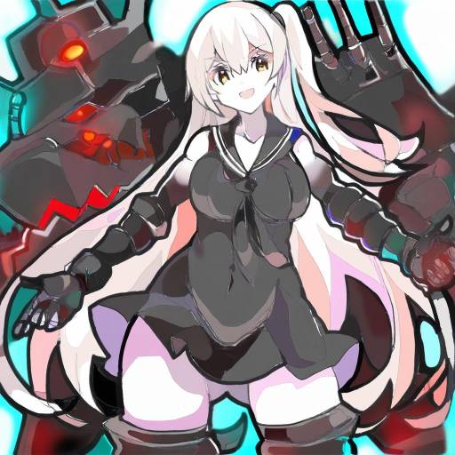 Illustration of Aircraft carrier oni, kantai collection in the style of Enpe