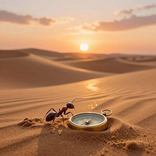 Surreal Desert Odyssey with Brave Ant