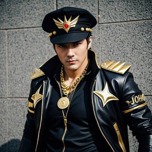 Male Cosplayer in Jotaro Kujo Inspired Outfit