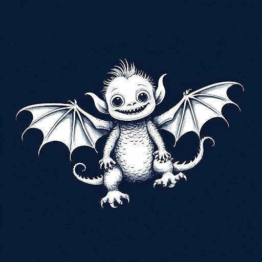 Cute Baby Monster with Wings