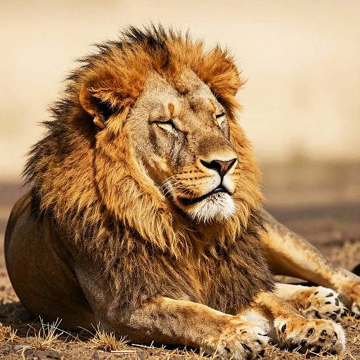 Majestic Male Lion in Sunlight