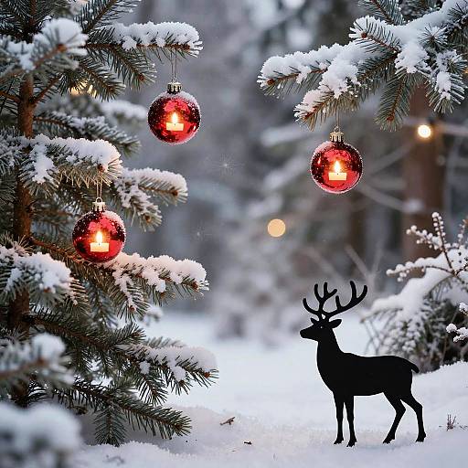 Magical Winter Forest Christmas Scene
