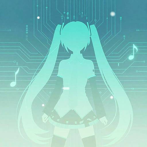 Minimalistic Futuristic Hatsune Miku Wallpaper