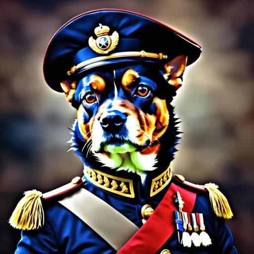 Stern Dog Soldier in Digital Art