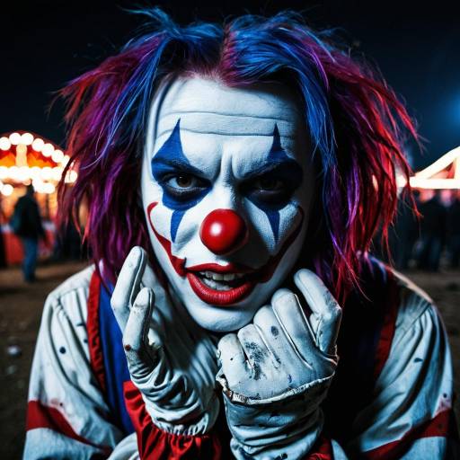 Scary Clown at Night Carnival