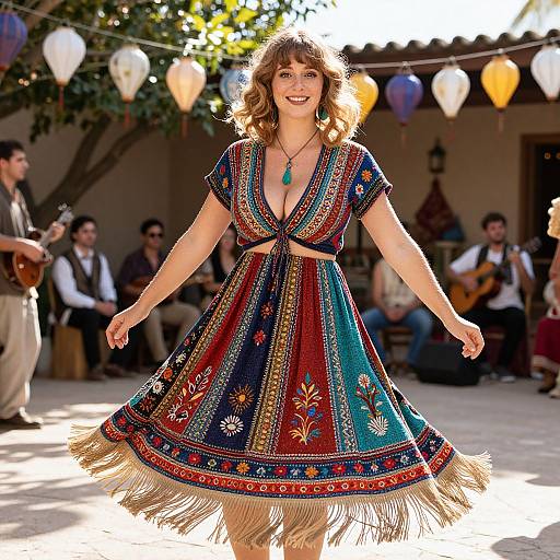 Colorful Bohemian Festival Dress