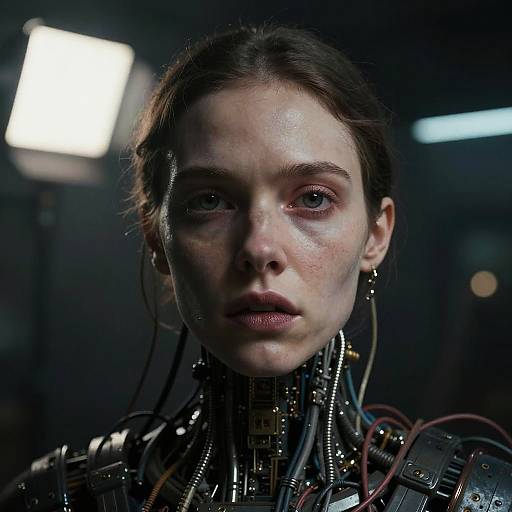 Dystopian Robotic Head Cinematic Film Still