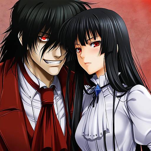 Illustration of Alucard (hellsing), hellsing in the style of Janong