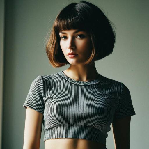 Fashion Model with Stacked Bob Hairstyle