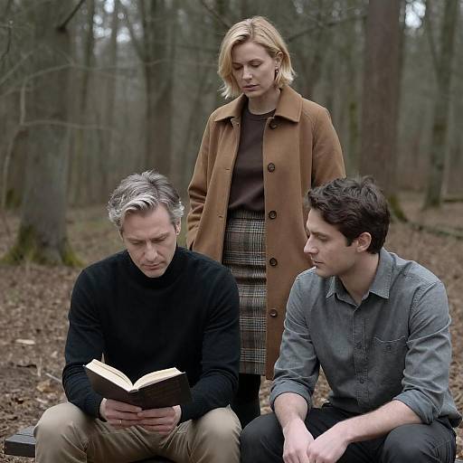 Three People Portrait in Bare Forest