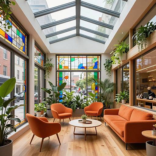 Modern Eco-House with Vibrant Stained Glass