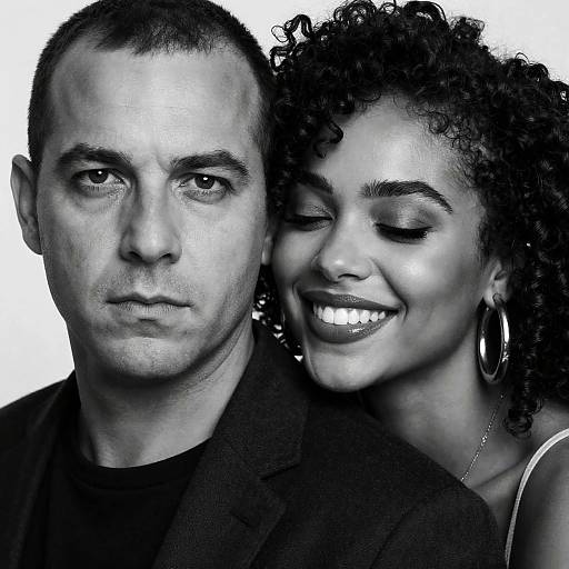 Intimate Black-and-White Portrait of Couple