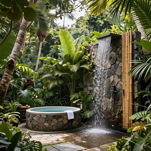 Eco-Friendly Tropical Outdoor Bathroom Concept