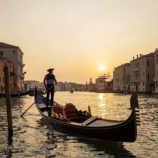 Venetian Gondola at Sunset
