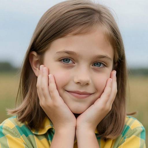 Close-Up: Young Girl in Sunny Field