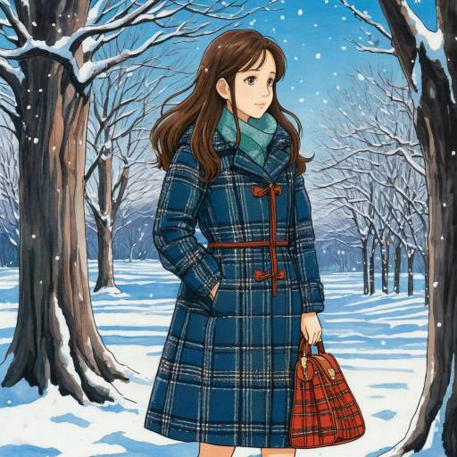 Serene Winter Girl in Ghibli Style Serene Winter Girl in Ghibli Style