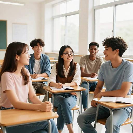 Bright Classroom Conversation Among Young Adults