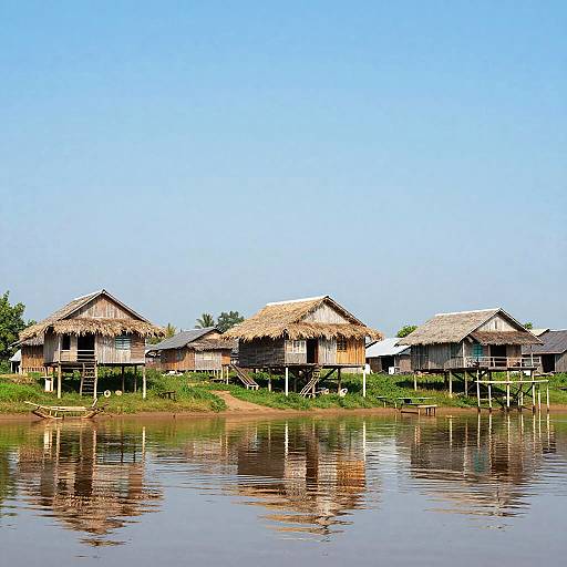 Serene Riverside Village on Stilts