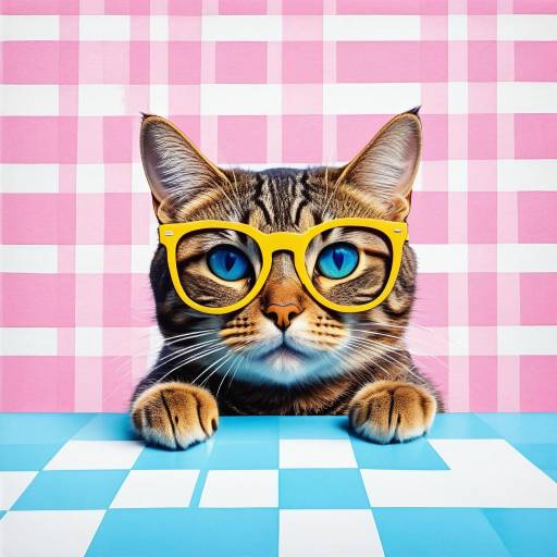 Playful Brown Tabby Cat in Sunglasses