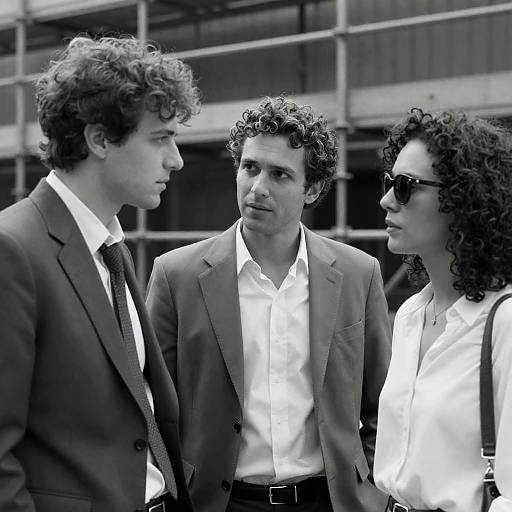 Black and White Photo of Intense Conversation