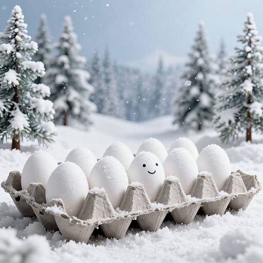Winter Wonderland Egg Carton Scene