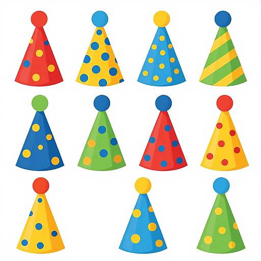 Colorful Party Hats Clip Art