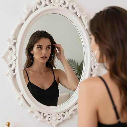 Captivating Reflection of a Stylish Woman