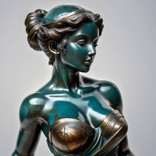 Seductive Muse: Bronze Patina Portrait