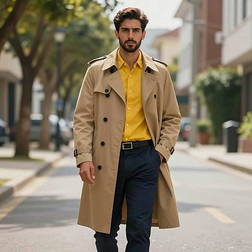 Handsome Man in Stylish Fall Costume