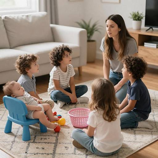 Heartwarming Family Moment in Living Room