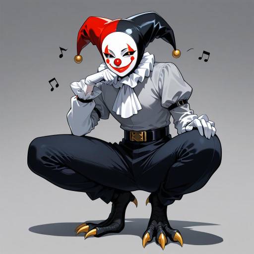 Edgy Jester Boy in Misty Atmosphere Edgy Jester Boy in Misty Atmosphere