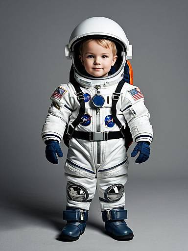 Realistic Toddler Astronaut Costume Portrait